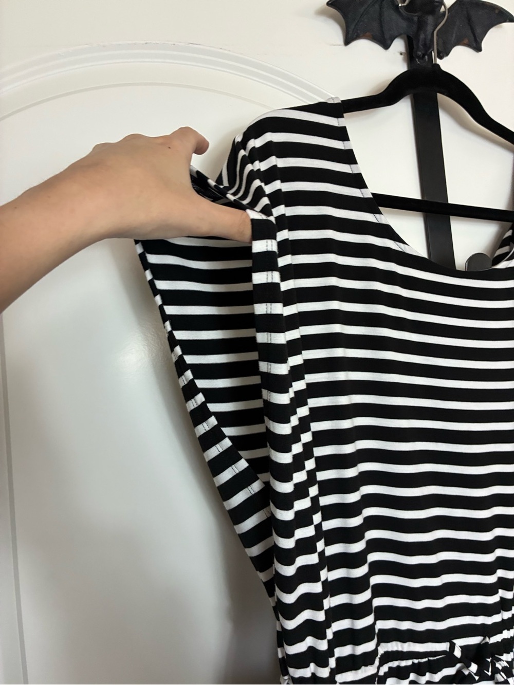 Torrid Goth Black & White Striped Sleeveless Dress Pockets NWT size - Picture 10 of 16